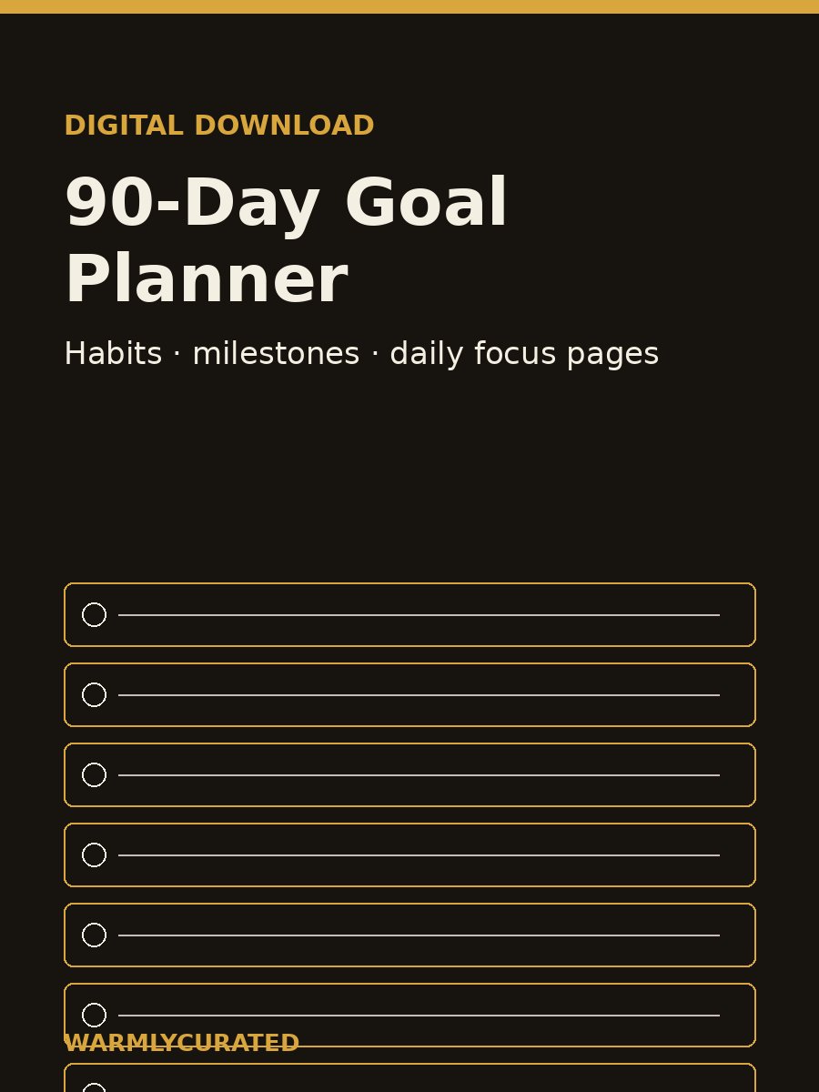 90-Day Goal Planner digital download preview