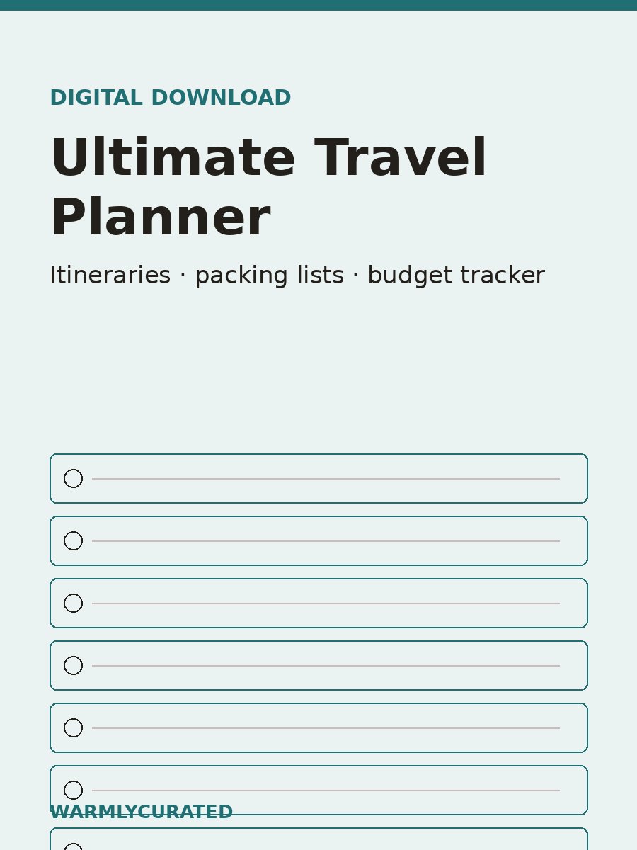 Ultimate Travel Planner digital download preview